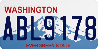 WA license plate ABL9178