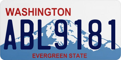 WA license plate ABL9181