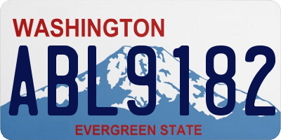 WA license plate ABL9182