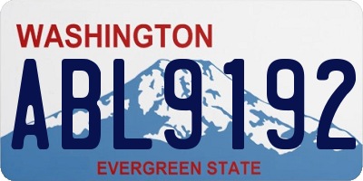 WA license plate ABL9192