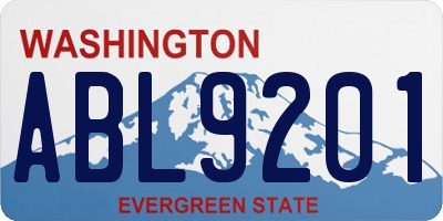WA license plate ABL9201