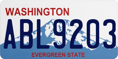 WA license plate ABL9203
