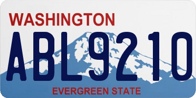 WA license plate ABL9210