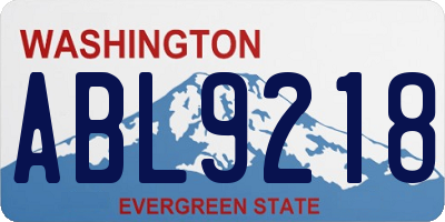 WA license plate ABL9218