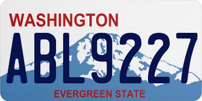 WA license plate ABL9227