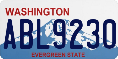 WA license plate ABL9230
