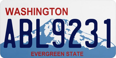 WA license plate ABL9231
