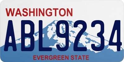 WA license plate ABL9234