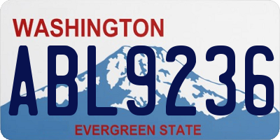 WA license plate ABL9236