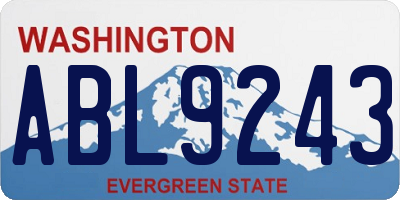 WA license plate ABL9243