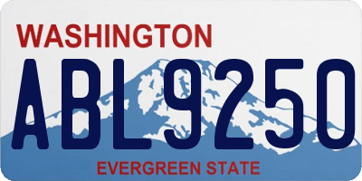 WA license plate ABL9250