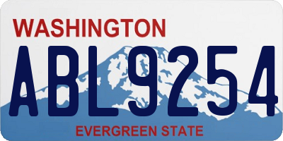 WA license plate ABL9254