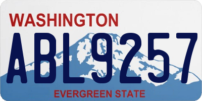 WA license plate ABL9257