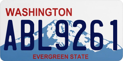 WA license plate ABL9261