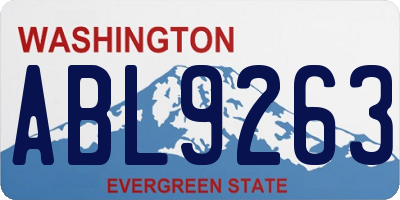 WA license plate ABL9263