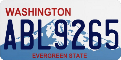 WA license plate ABL9265