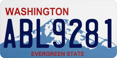 WA license plate ABL9281
