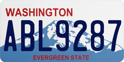 WA license plate ABL9287
