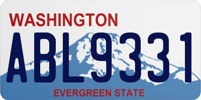 WA license plate ABL9331
