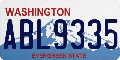 WA license plate ABL9335