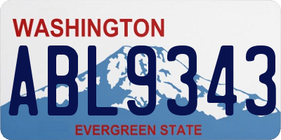 WA license plate ABL9343