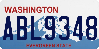 WA license plate ABL9348