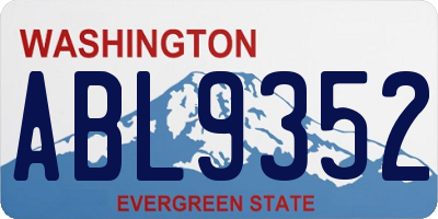 WA license plate ABL9352
