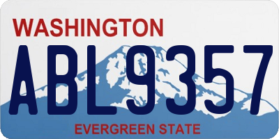 WA license plate ABL9357