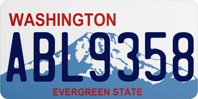 WA license plate ABL9358