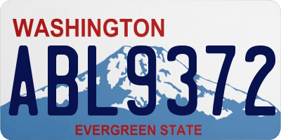 WA license plate ABL9372