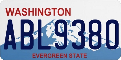 WA license plate ABL9380