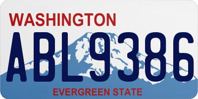 WA license plate ABL9386