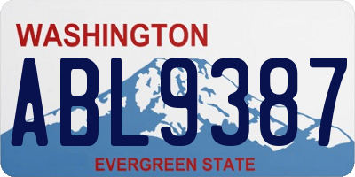 WA license plate ABL9387