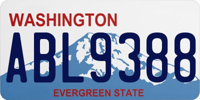 WA license plate ABL9388