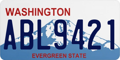 WA license plate ABL9421