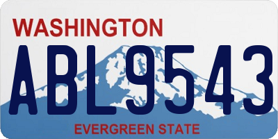 WA license plate ABL9543