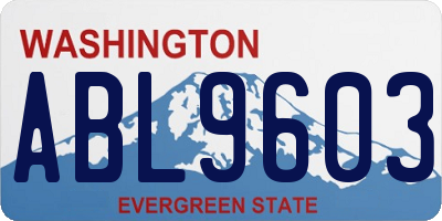 WA license plate ABL9603