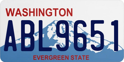 WA license plate ABL9651