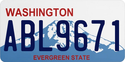 WA license plate ABL9671