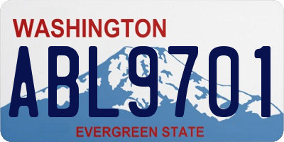 WA license plate ABL9701