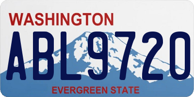 WA license plate ABL9720
