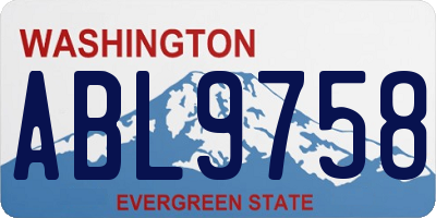 WA license plate ABL9758