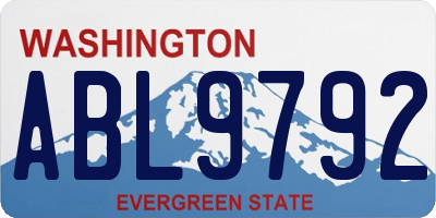 WA license plate ABL9792