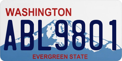 WA license plate ABL9801