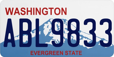 WA license plate ABL9833