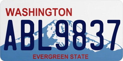 WA license plate ABL9837