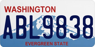 WA license plate ABL9838