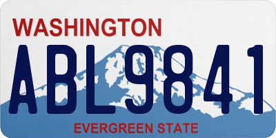 WA license plate ABL9841