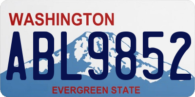 WA license plate ABL9852