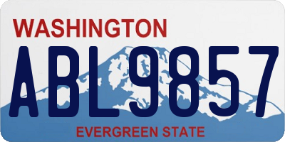 WA license plate ABL9857